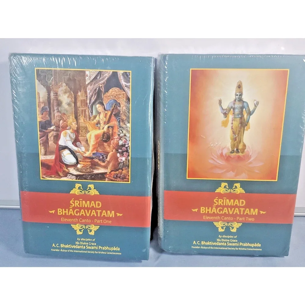 Srimad Bhagavatam 11th Canto Part 1 & 2 Lot Hardcover BBT Prabhupada Books NEW